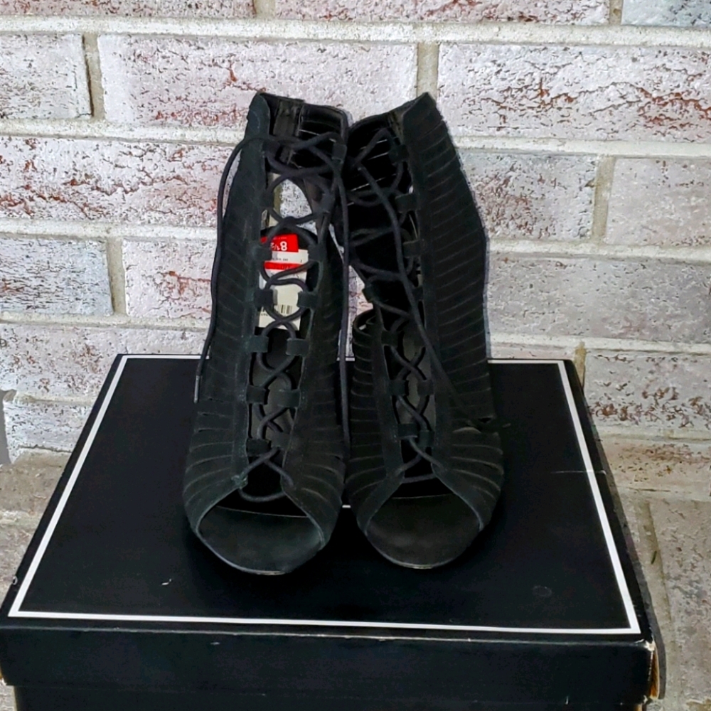 Mia suede open toe heel